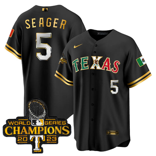Rangers Mexico 2023 World Series Champions Baseball Jersey - All Stitched