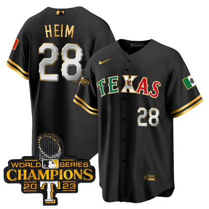 Rangers Mexico 2023 World Series Champions Baseball Jersey - All Stitched