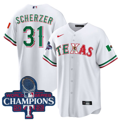 Rangers Mexico 2023 World Series Champions Baseball Jersey - All Stitched