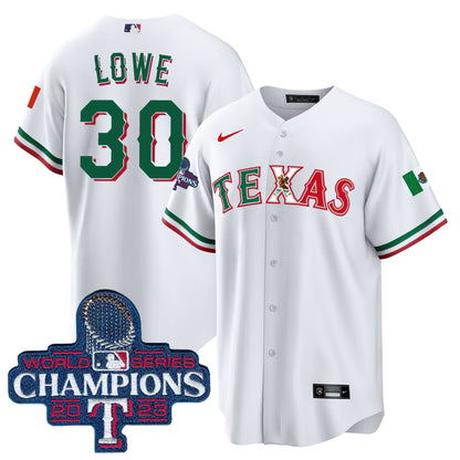 Rangers Mexico 2023 World Series Champions Baseball Jersey - All Stitched