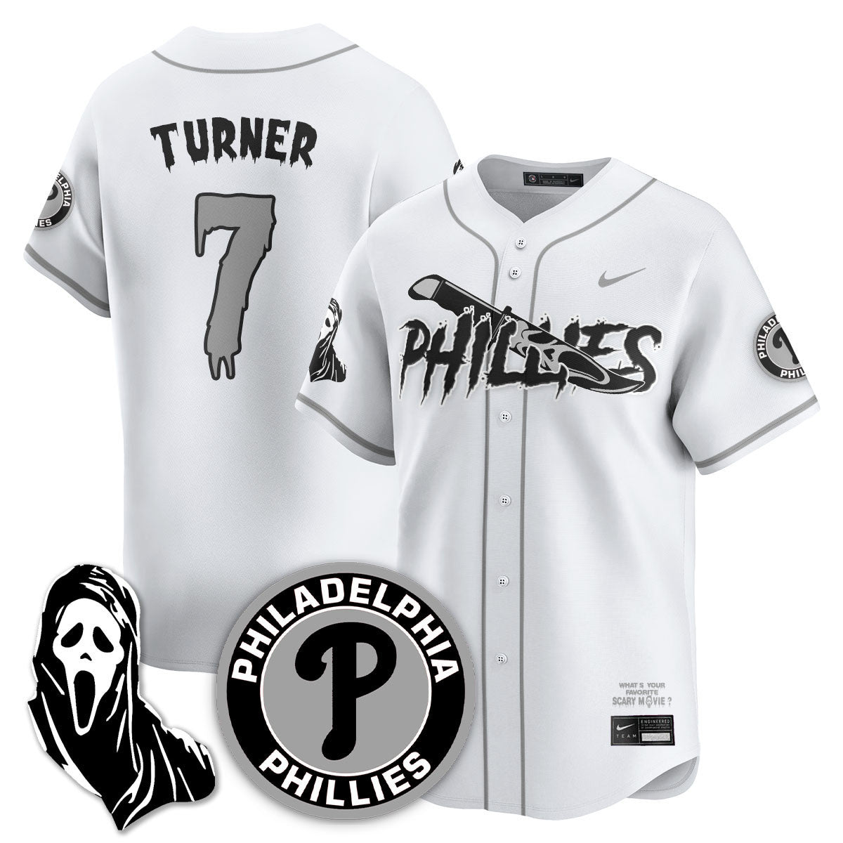Philadelphia Phillies "Scream Ghostface" Jersey - Stitched