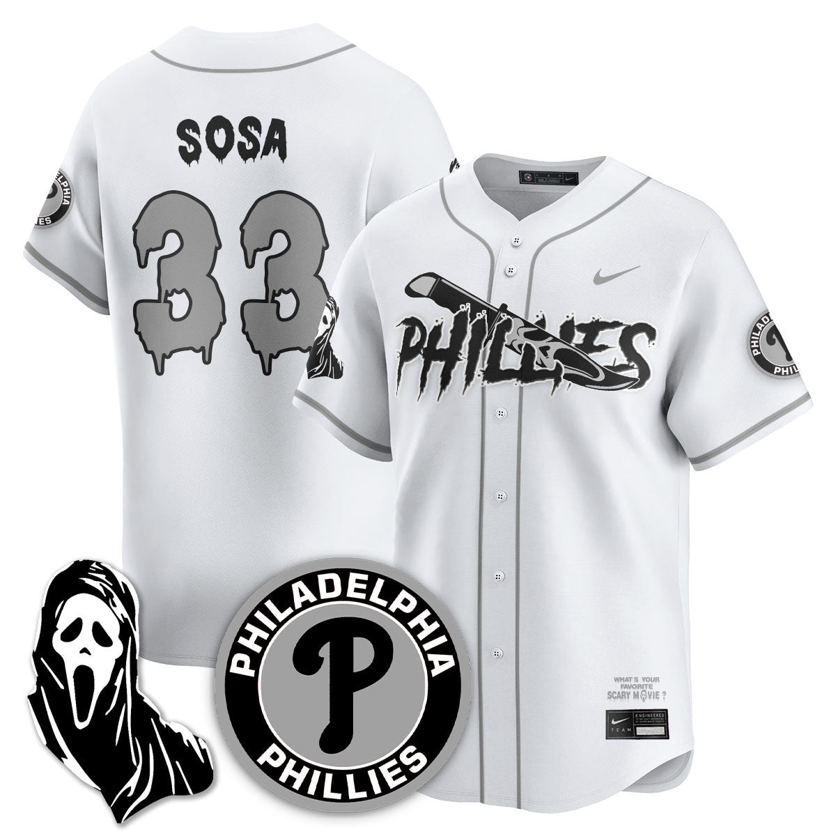 Philadelphia Phillies "Scream Ghostface" Jersey - Stitched