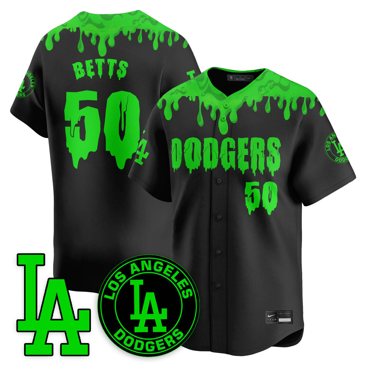 Custom Los Angeles Dodgers "Slime Night Special" Jersey - Stitched