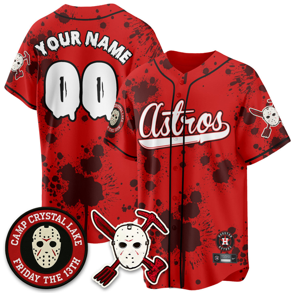 Custom Houston Astros "Friday the 13th" Jersey - All Stitched