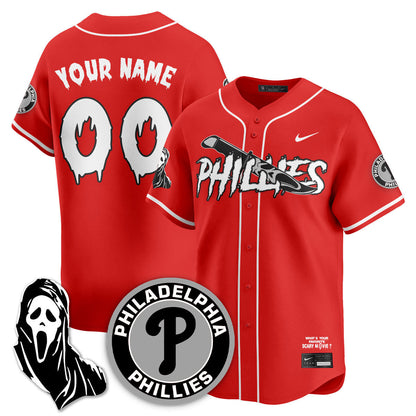 Custom Philadelphia Phillies "Scream Ghostface" Jersey - Stitched