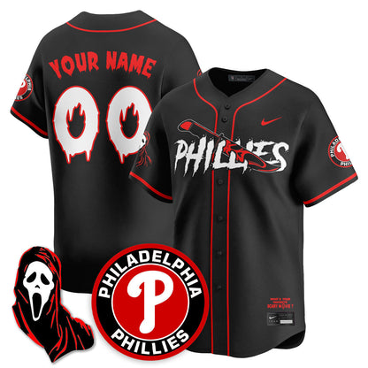 Custom Philadelphia Phillies "Scream Ghostface" Jersey - Stitched