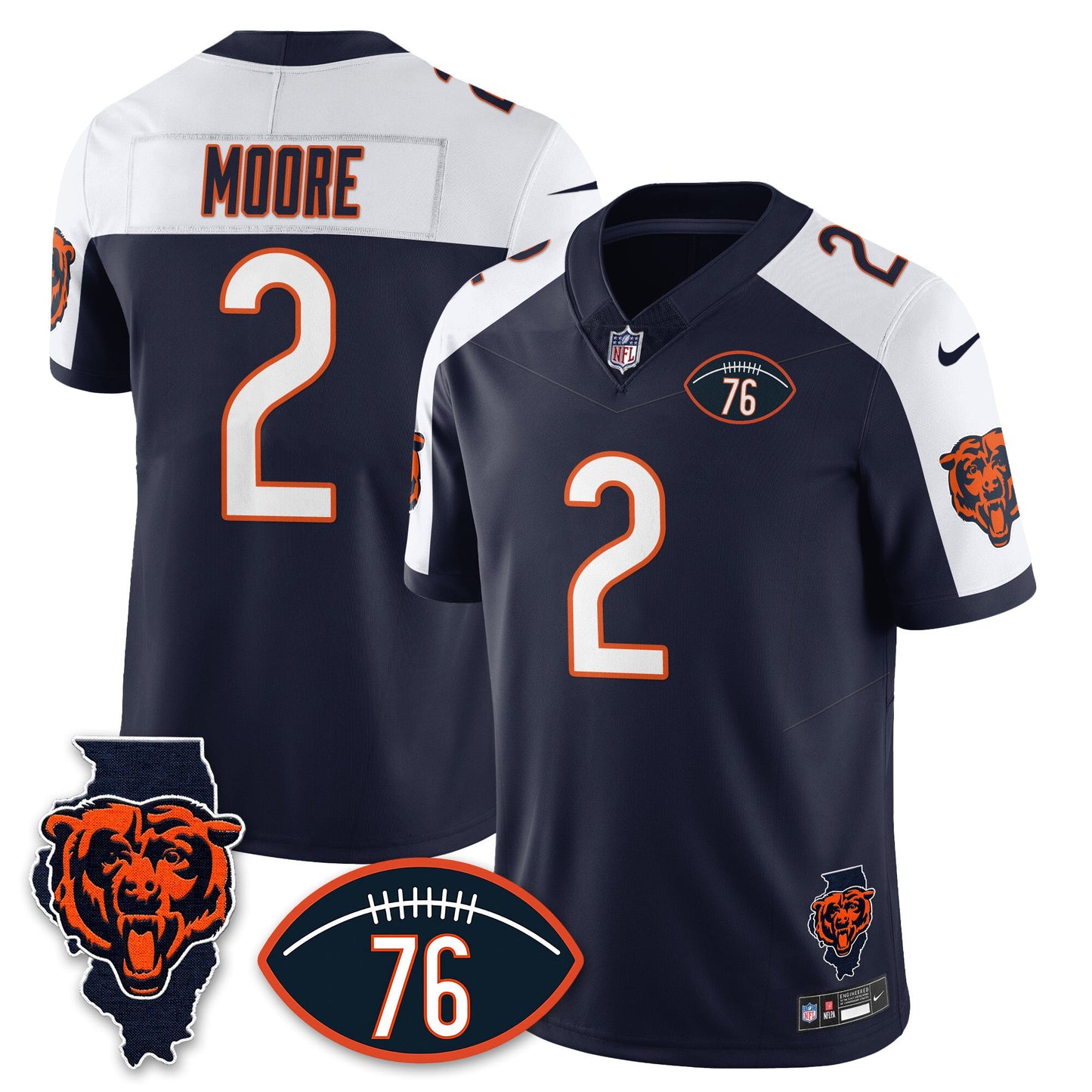 Chicago Bears Honor Steve McMichael Custom Jersey - All Stitched