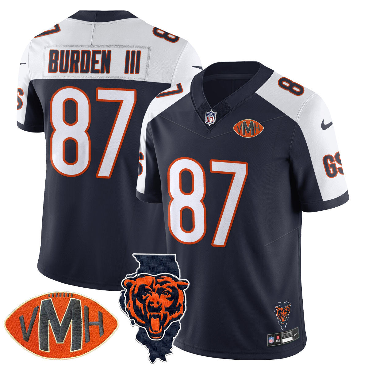 Men's Chicago Bears Honor Virginia Halas McCaskey Jersey - All Stitched