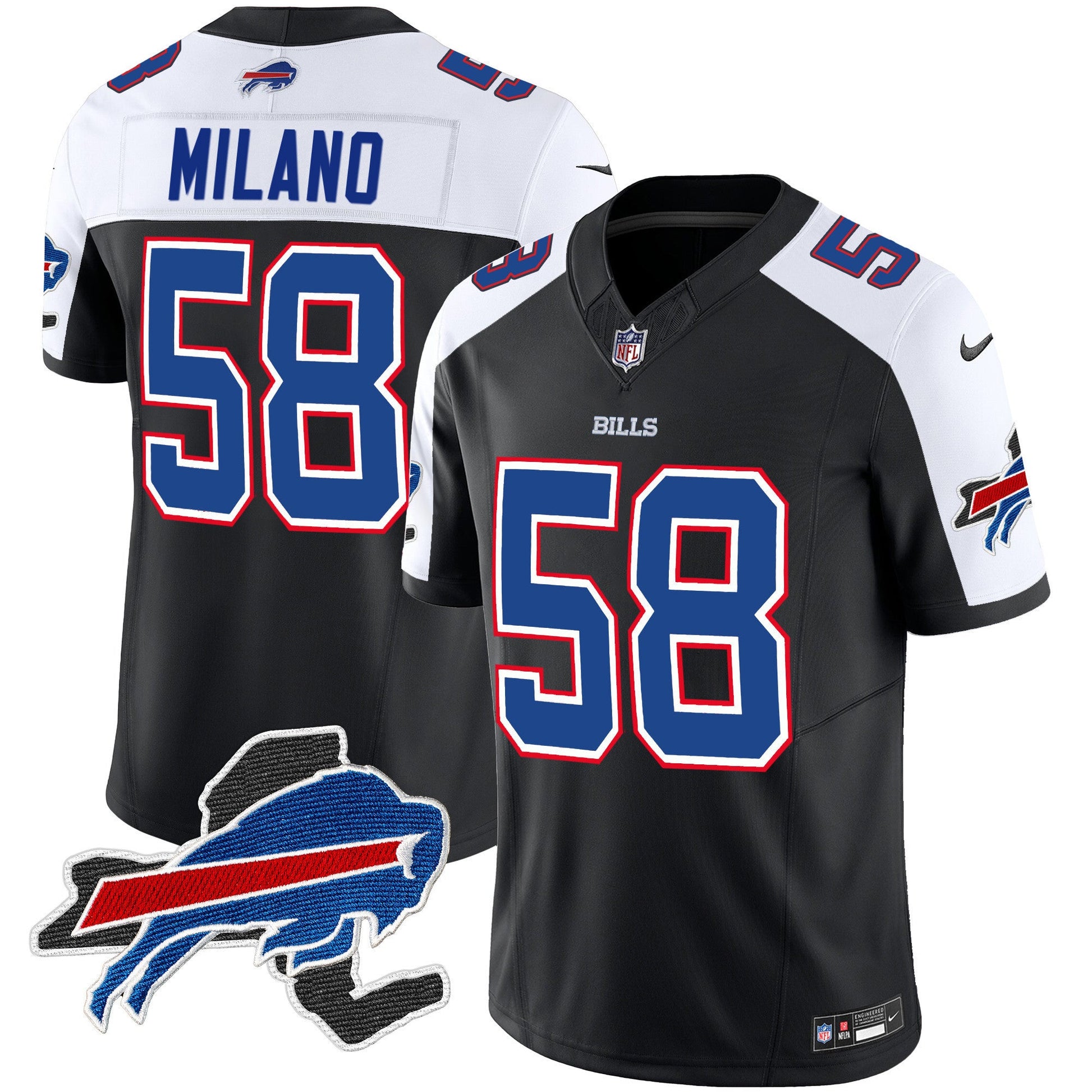 Men's Bills New York Patch Vapor Limited Jersey - All Stitched