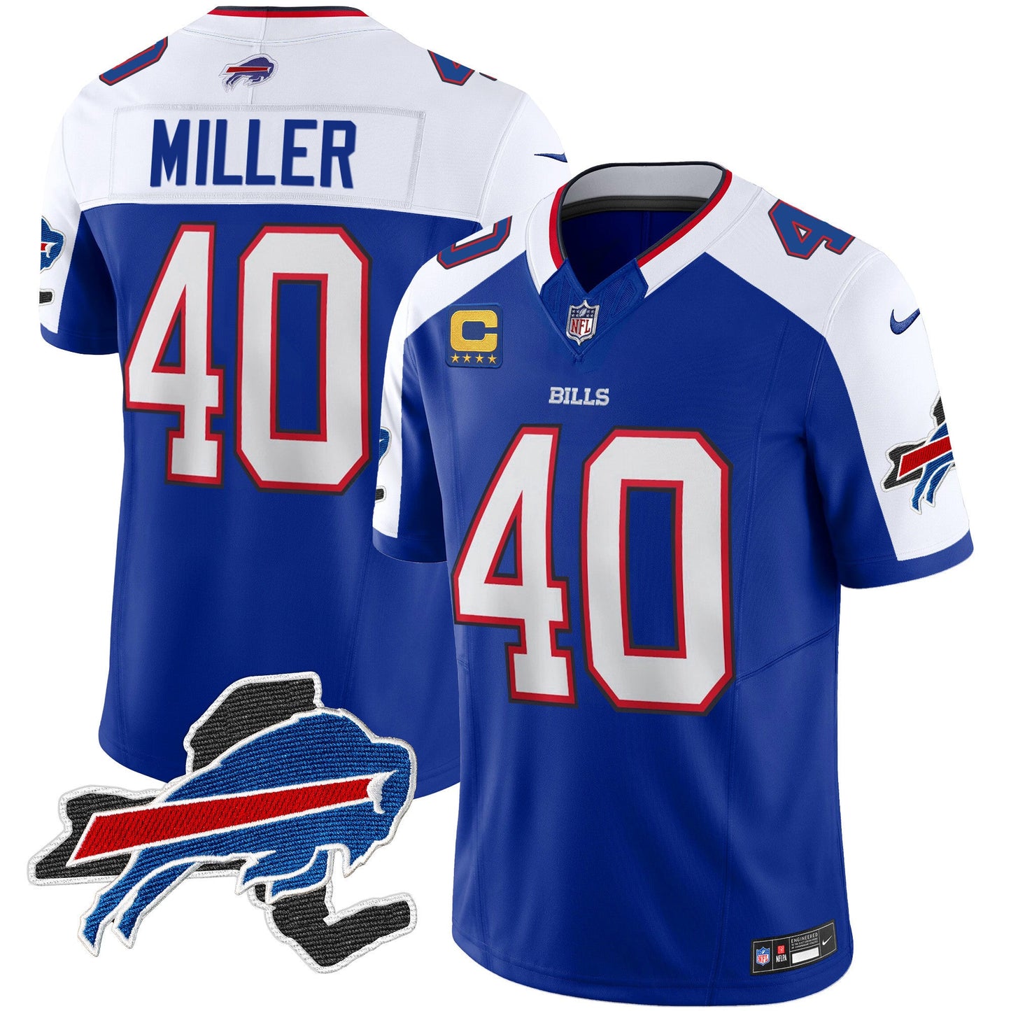 Men's Bills New York Patch Vapor Limited Jersey - All Stitched