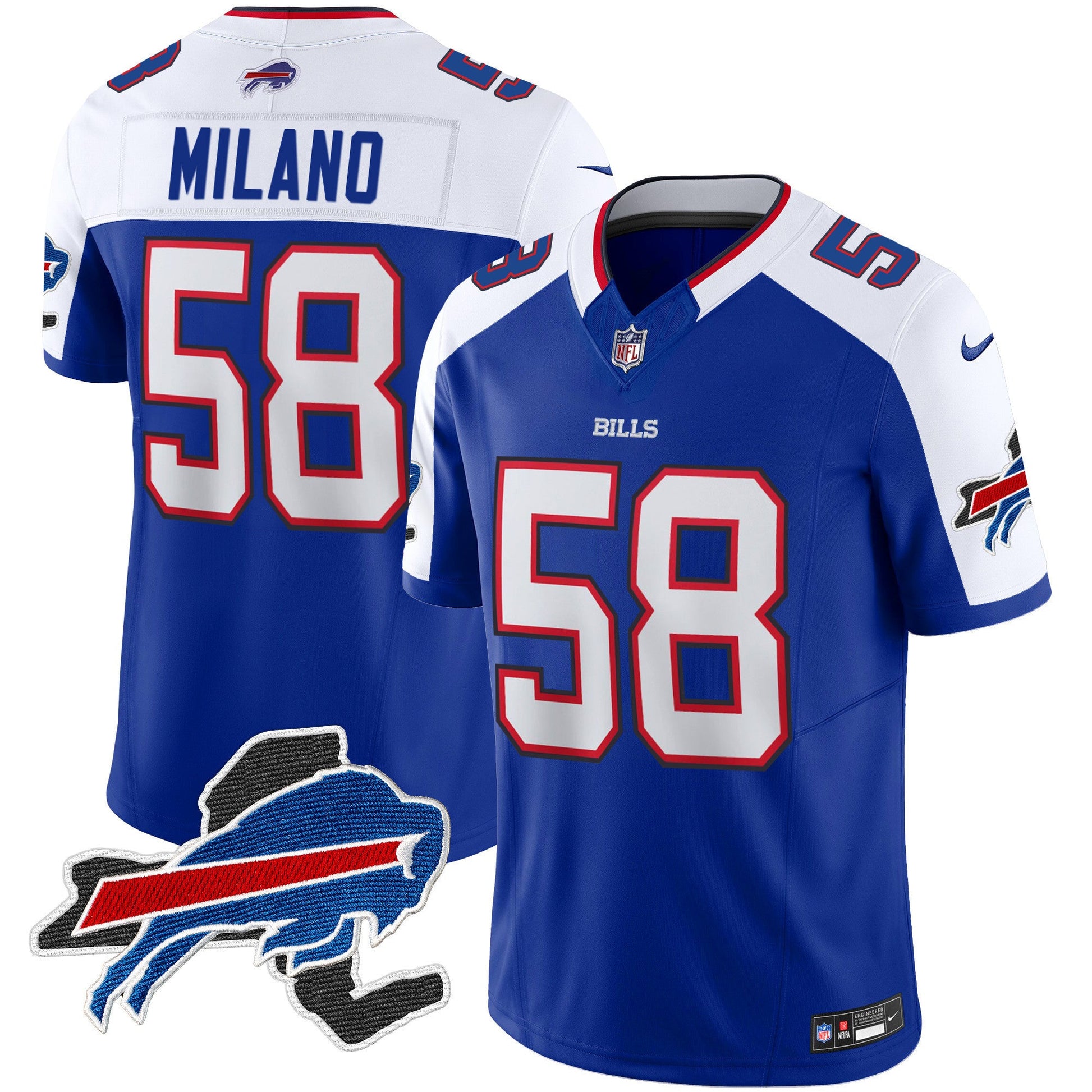 Men's Bills New York Patch Vapor Limited Jersey - All Stitched