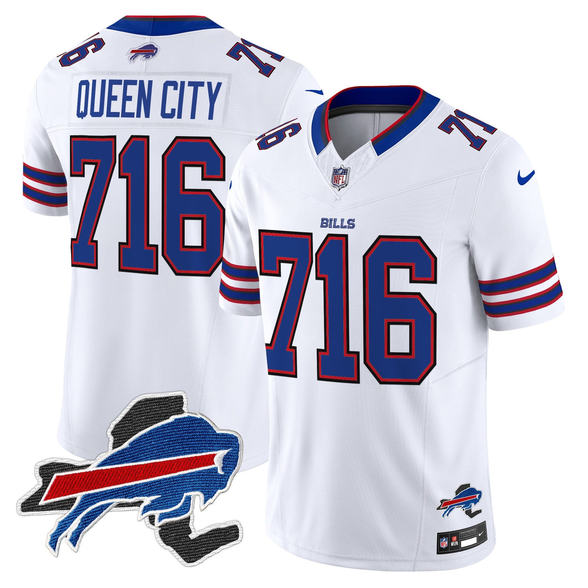 Men's Bills New York Patch Vapor Limited Jersey - All Stitched