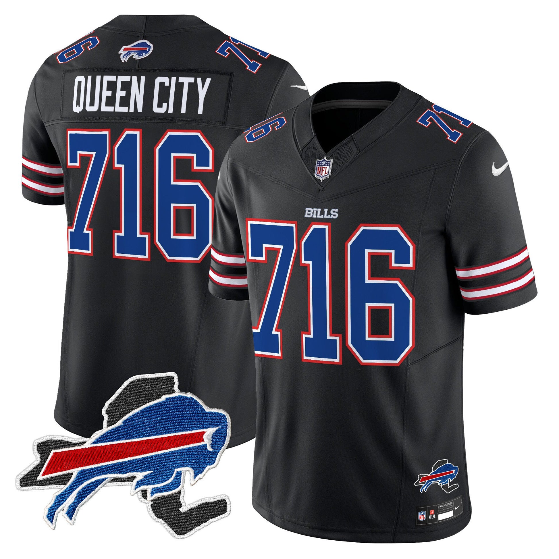 Men's Bills New York Patch Vapor Limited Jersey - All Stitched
