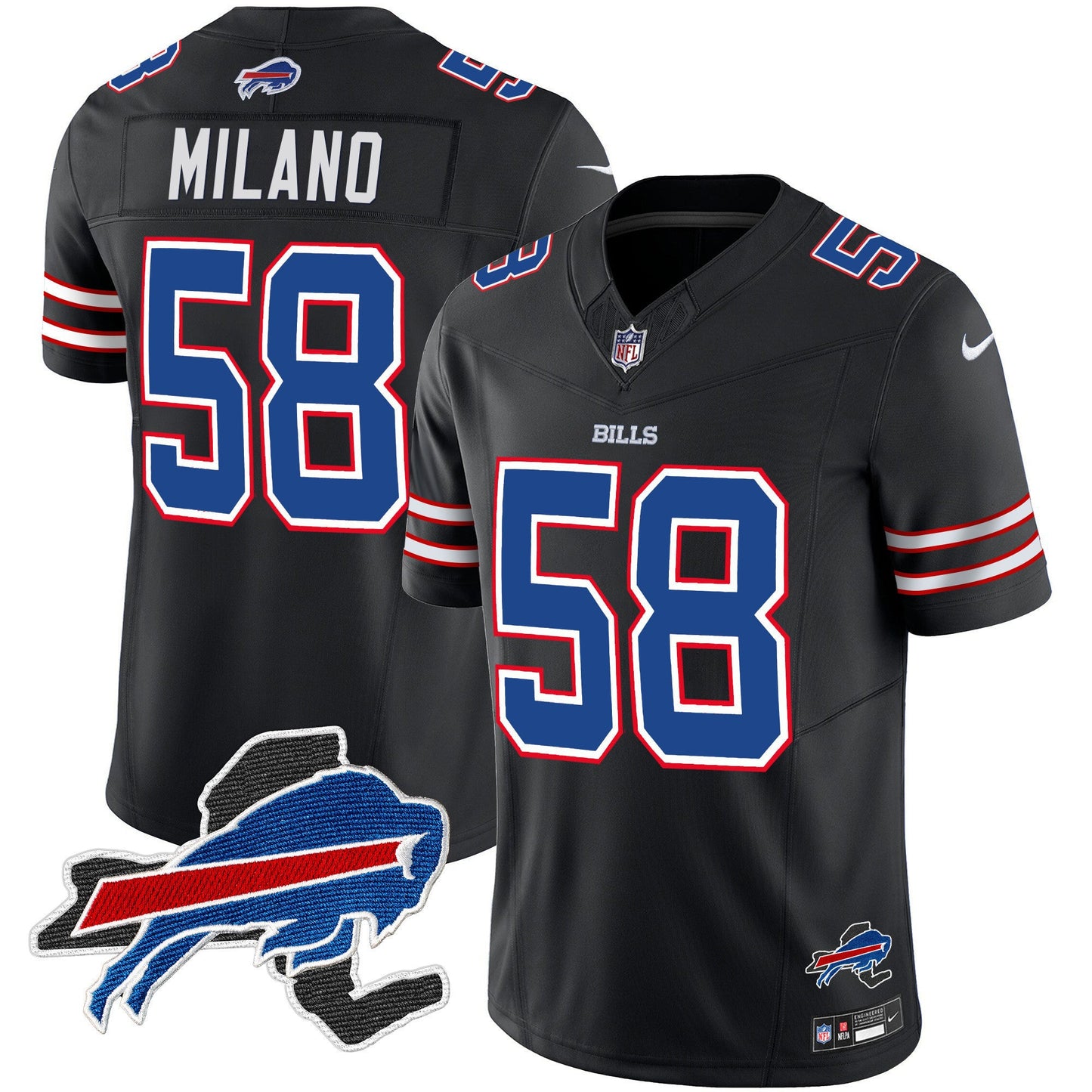 Men's Bills New York Patch Vapor Limited Jersey - All Stitched