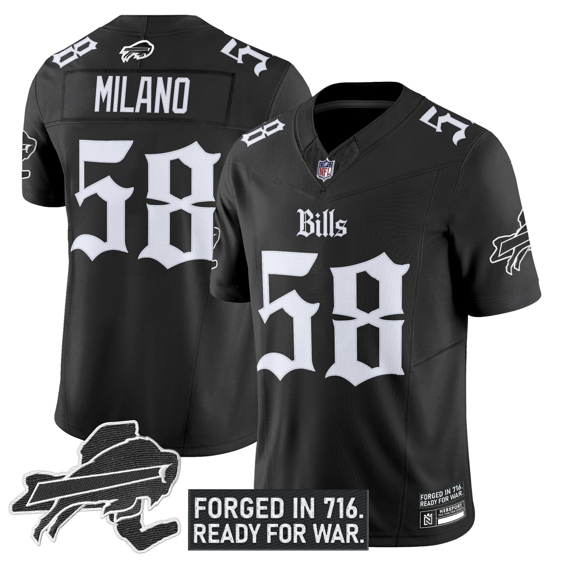 Men's Buffalo Bills 'Gothic Cold Front Edition' Vapor Limited Jersey - All Stitched