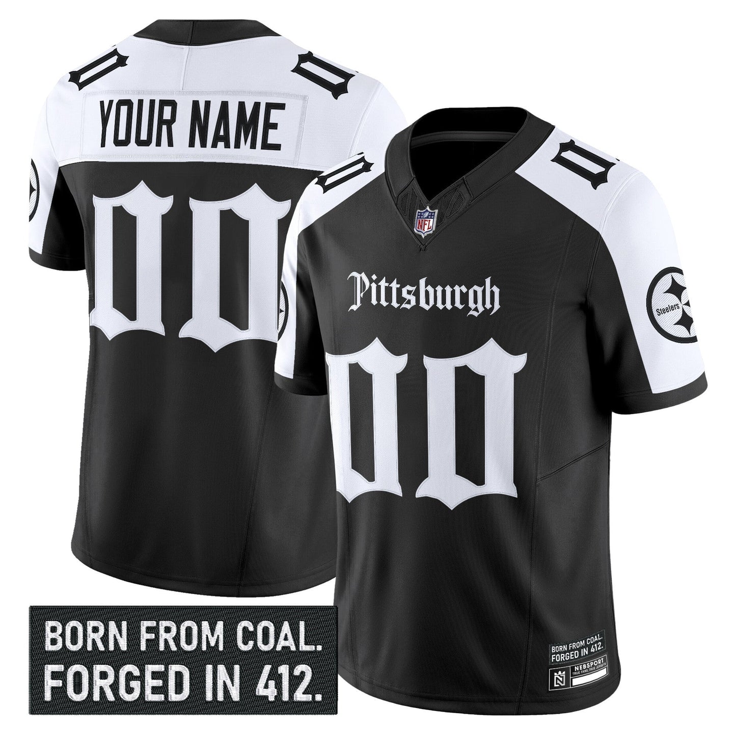 Pittsburgh Steelers 'Gothic Steel City Edition' Vapor Limited Custom Jersey - All Stitched