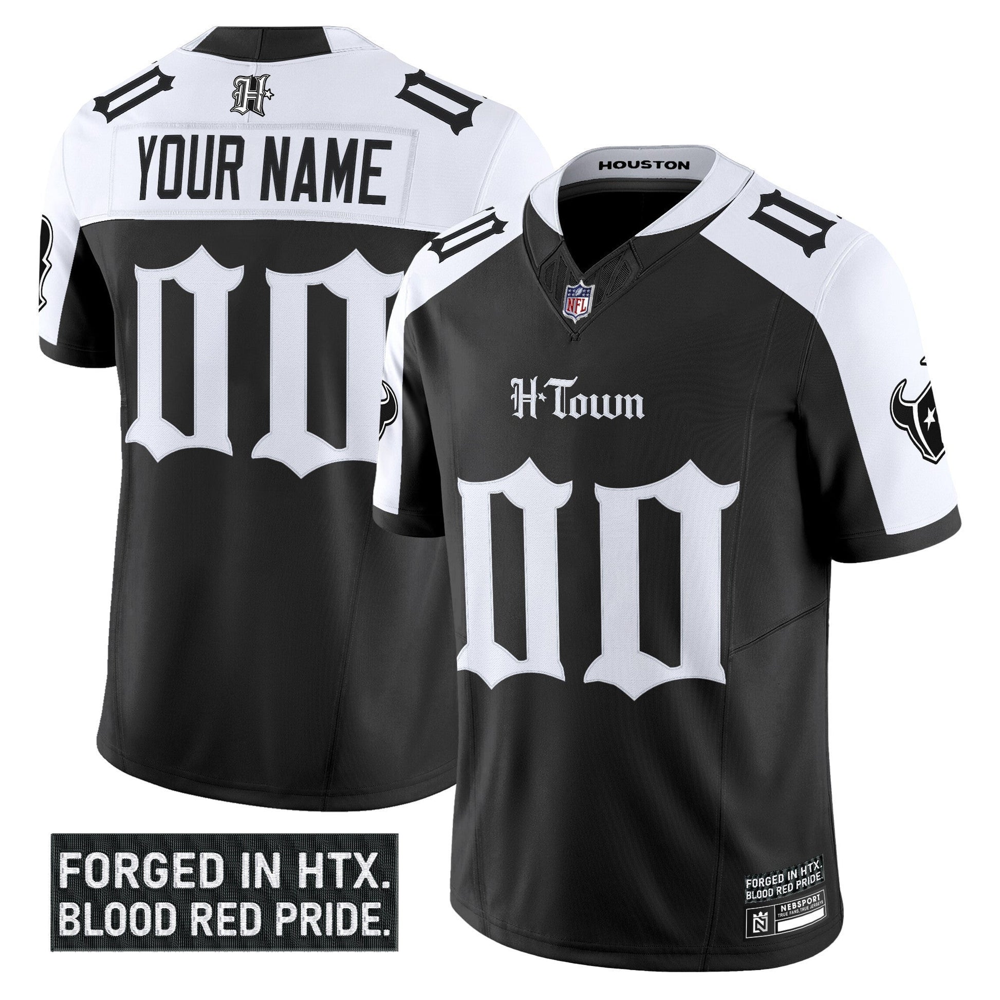 Houston Texans 'Gothic Lone Star Shadows Edition' Vapor Limited Custom Jersey - All Stitched