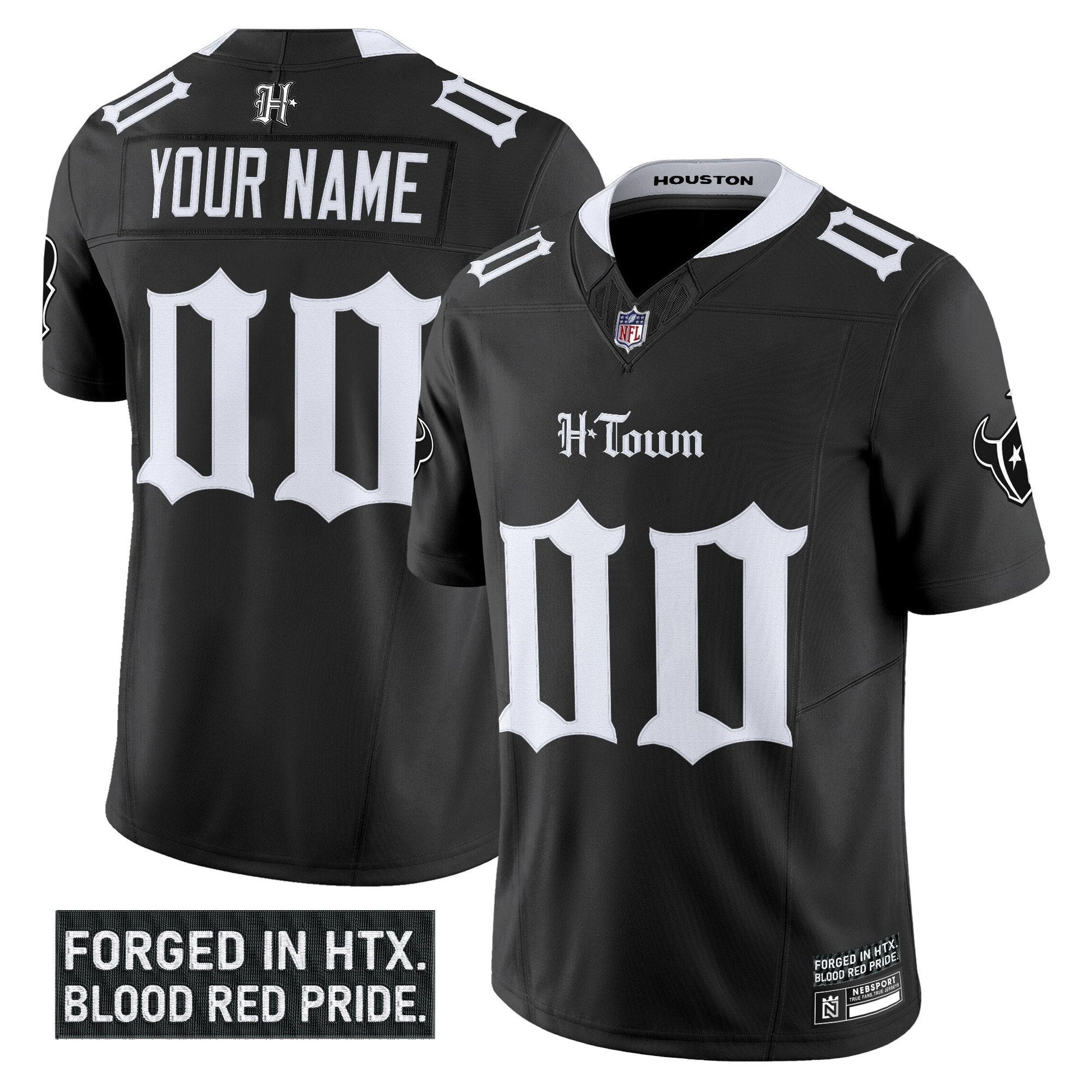 Houston Texans 'Gothic Lone Star Shadows Edition' Vapor Limited Custom Jersey - All Stitched