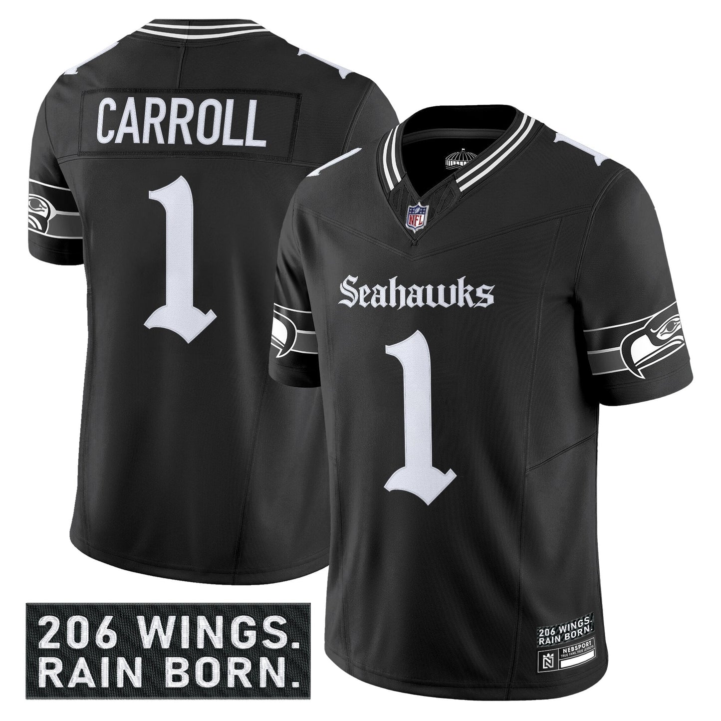 Men's Seattle Seahawks 'Gothic Rain City Shadows Edition' Vapor Limited Jersey - All Stitched