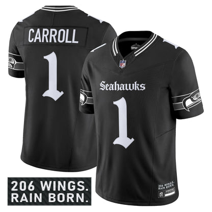 Men's Seattle Seahawks 'Gothic Rain City Shadows Edition' Vapor Limited Jersey - All Stitched