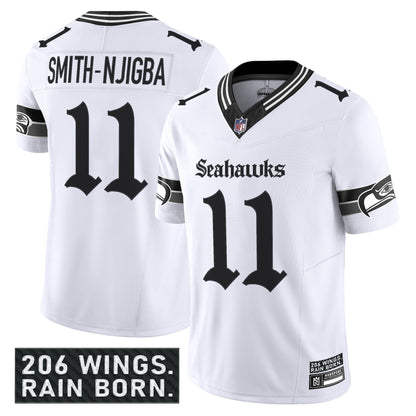 Men's Seattle Seahawks 'Gothic Rain City Shadows Edition' Vapor Limited Jersey - All Stitched
