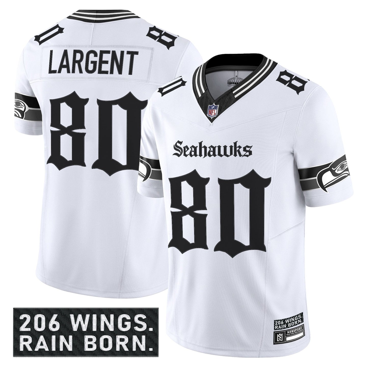 Men's Seattle Seahawks 'Gothic Rain City Shadows Edition' Vapor Limited Jersey - All Stitched