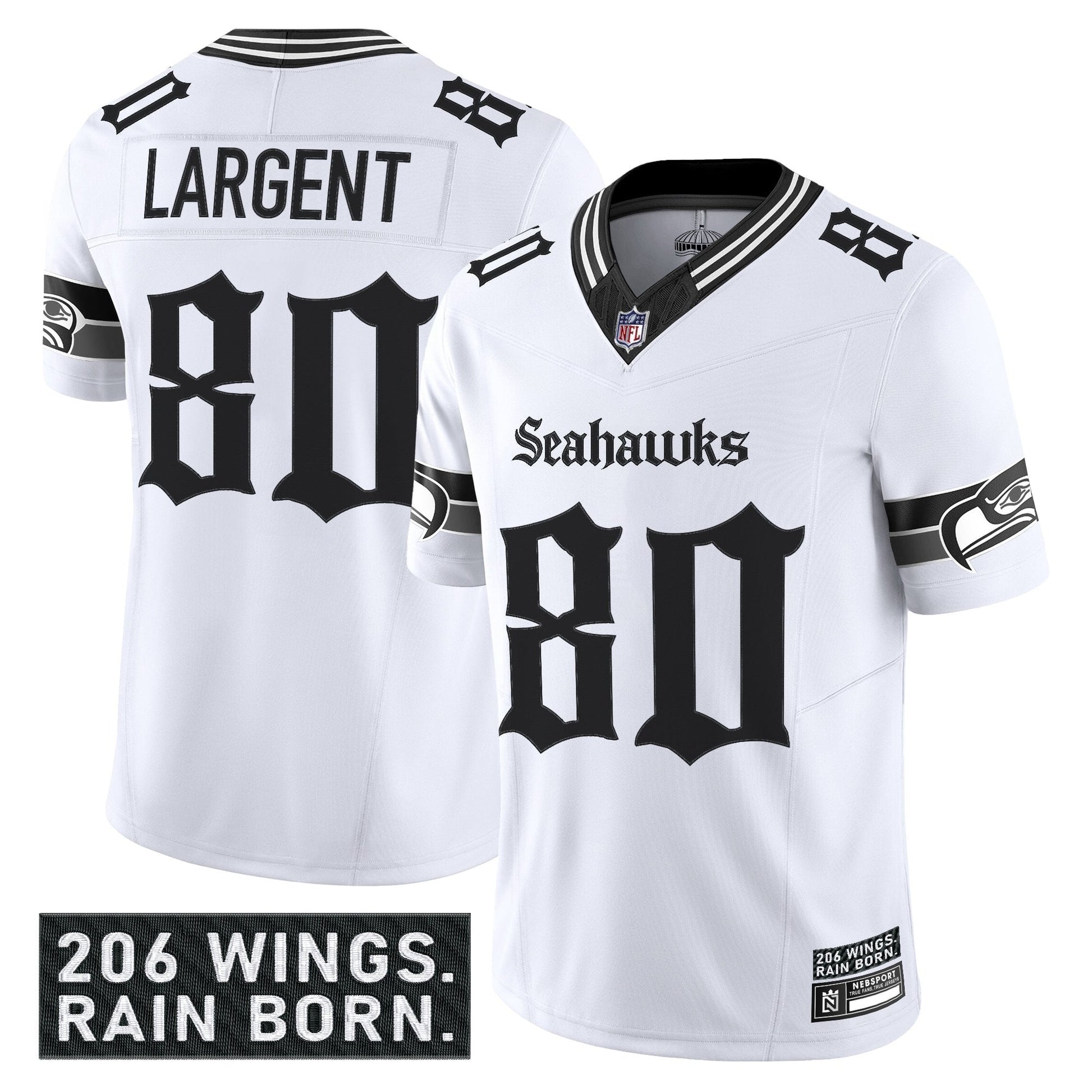 Men's Seattle Seahawks 'Gothic Rain City Shadows Edition' Vapor Limited Jersey - All Stitched