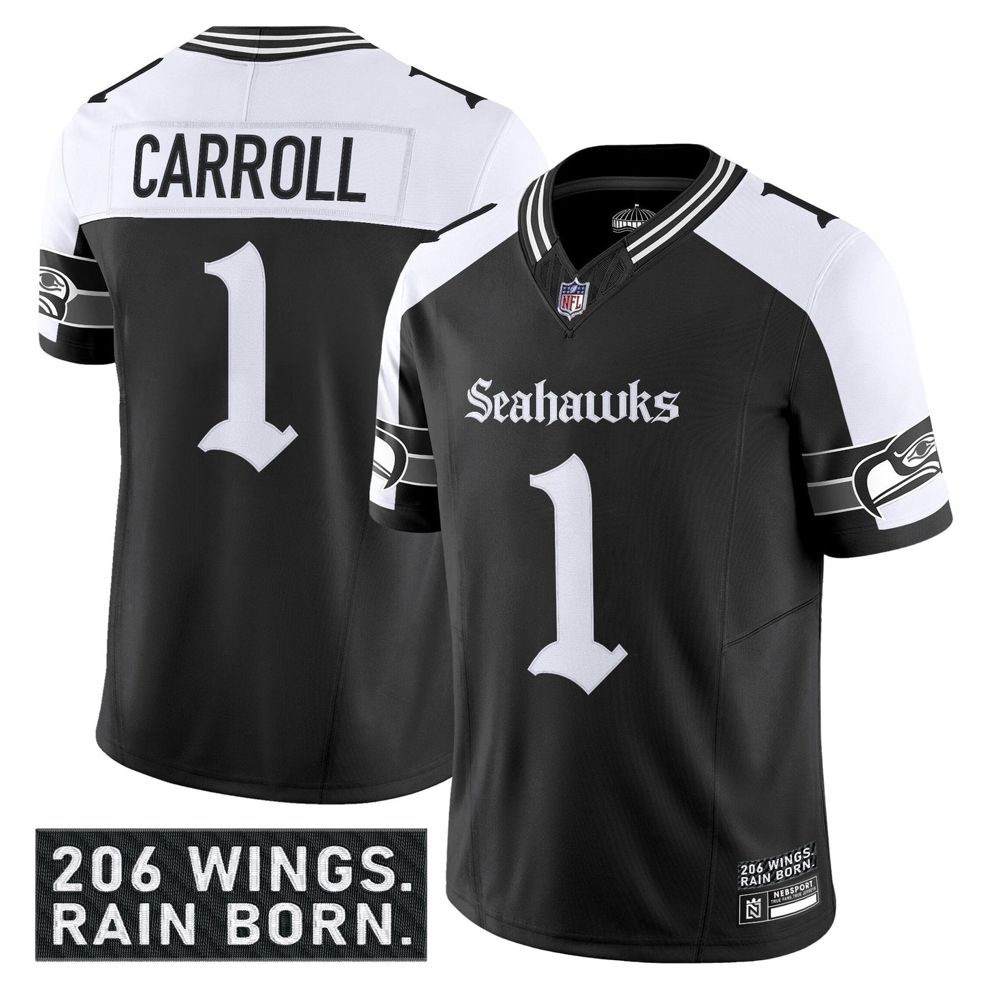 Men's Seattle Seahawks 'Gothic Rain City Shadows Edition' Vapor Limited Jersey - All Stitched