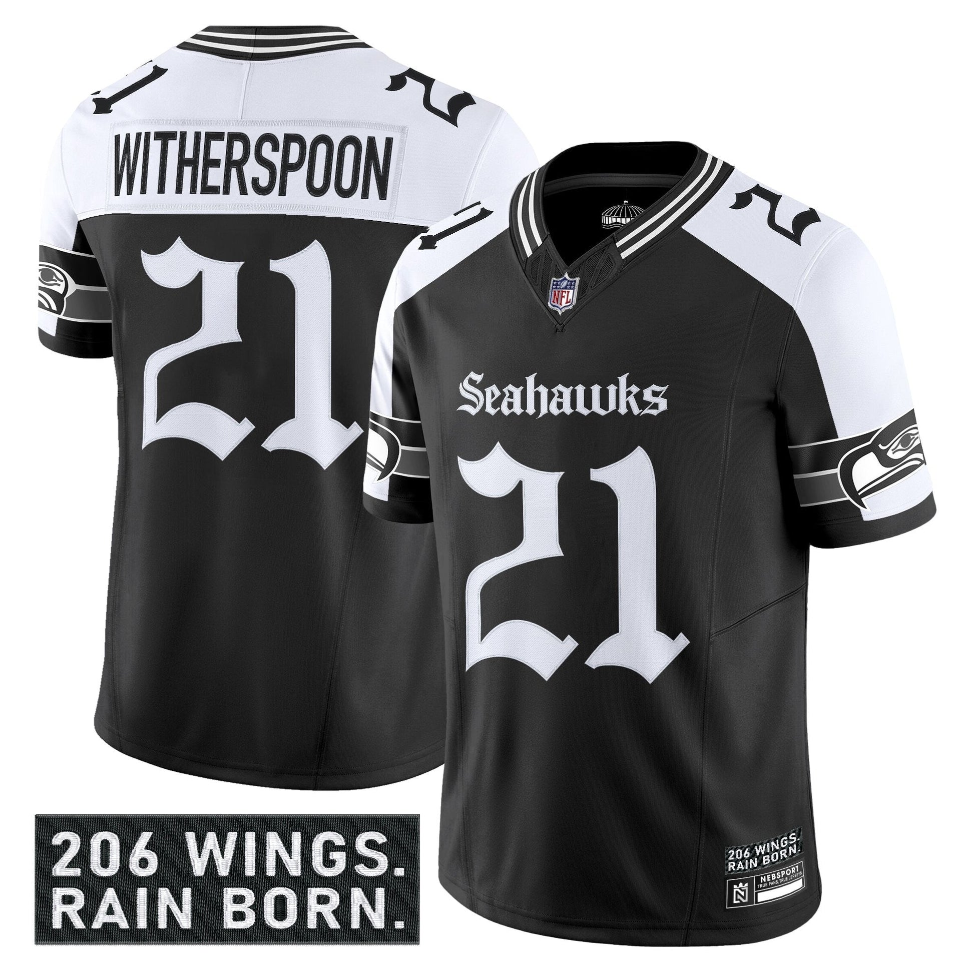 Men's Seattle Seahawks 'Gothic Rain City Shadows Edition' Vapor Limited Jersey - All Stitched