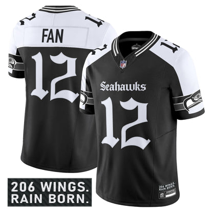 Men's Seattle Seahawks 'Gothic Rain City Shadows Edition' Vapor Limited Jersey - All Stitched