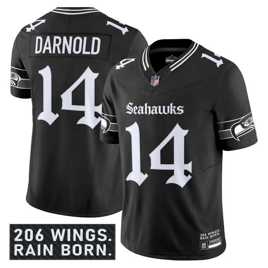Men's Seattle Seahawks 'Gothic Rain City Shadows Edition' Vapor Limited Jersey - All Stitched