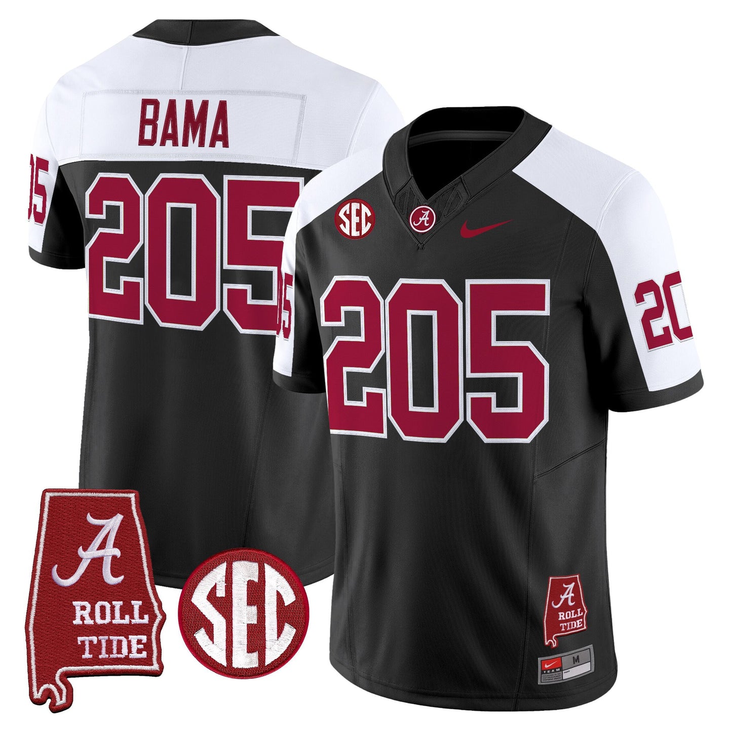 Men's Alabama Crimson Tide Throwback Vapor Limited Jersey - Alabama Map - All Stitched