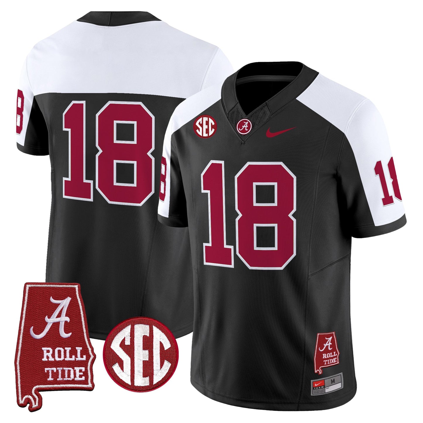 Men's Alabama Crimson Tide Throwback Vapor Limited Jersey - Alabama Map - All Stitched