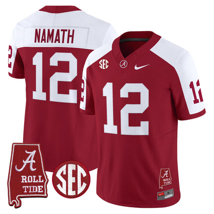 Men's Alabama Crimson Tide Throwback Vapor Limited Jersey - Alabama Map - All Stitched