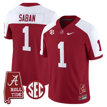 Men's Alabama Crimson Tide Throwback Vapor Limited Jersey - Alabama Map - All Stitched