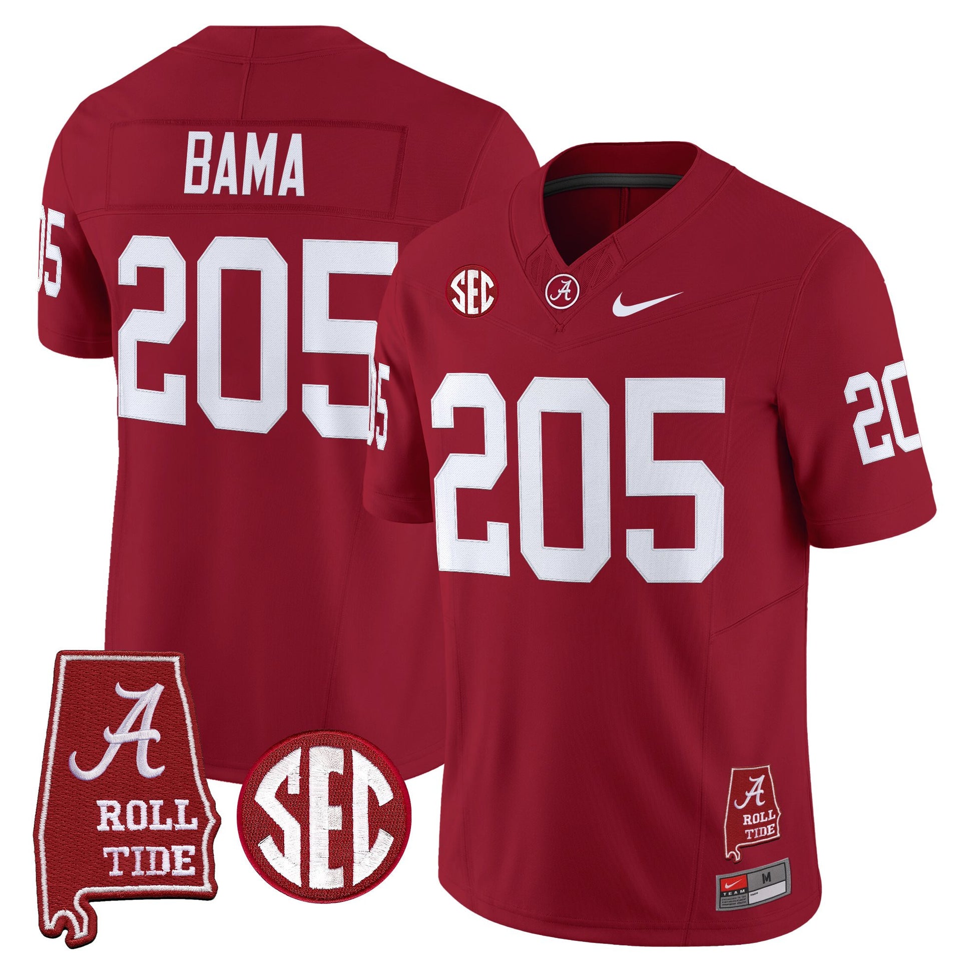 Men's Alabama Crimson Tide Throwback Vapor Limited Jersey - Alabama Map - All Stitched
