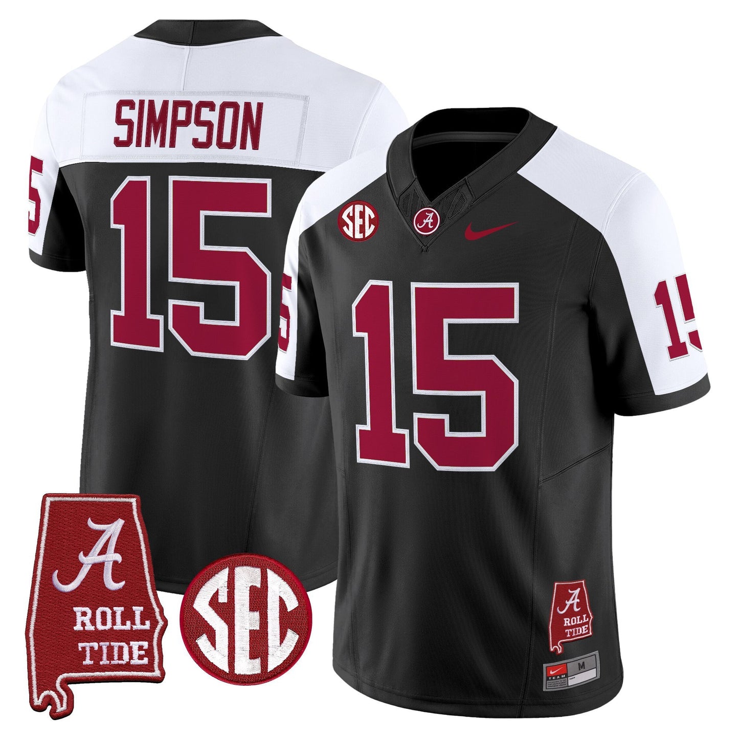 Men's Alabama Crimson Tide Throwback Vapor Limited Jersey - Alabama Map - All Stitched