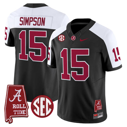 Men's Alabama Crimson Tide Throwback Vapor Limited Jersey - Alabama Map - All Stitched
