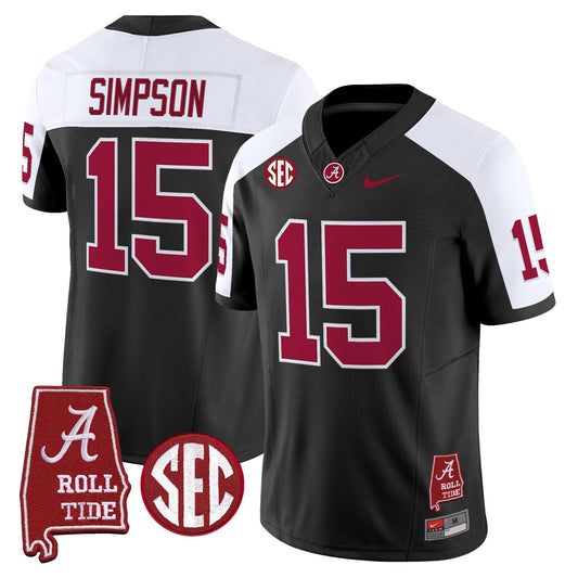 Men's Alabama Crimson Tide Throwback Vapor Limited Jersey - Alabama Map - All Stitched