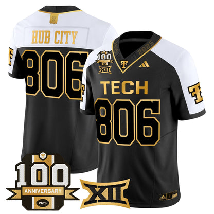 Men's Texas Tech Red Raiders 2025 Gold Vapor Limited Jersey - 100th Anniversary Patch - All Stitched