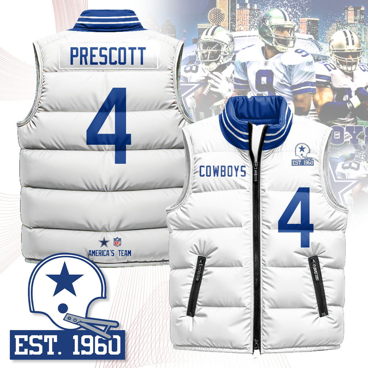 Dallas Cowboys Unisex Puffer VestPlayer