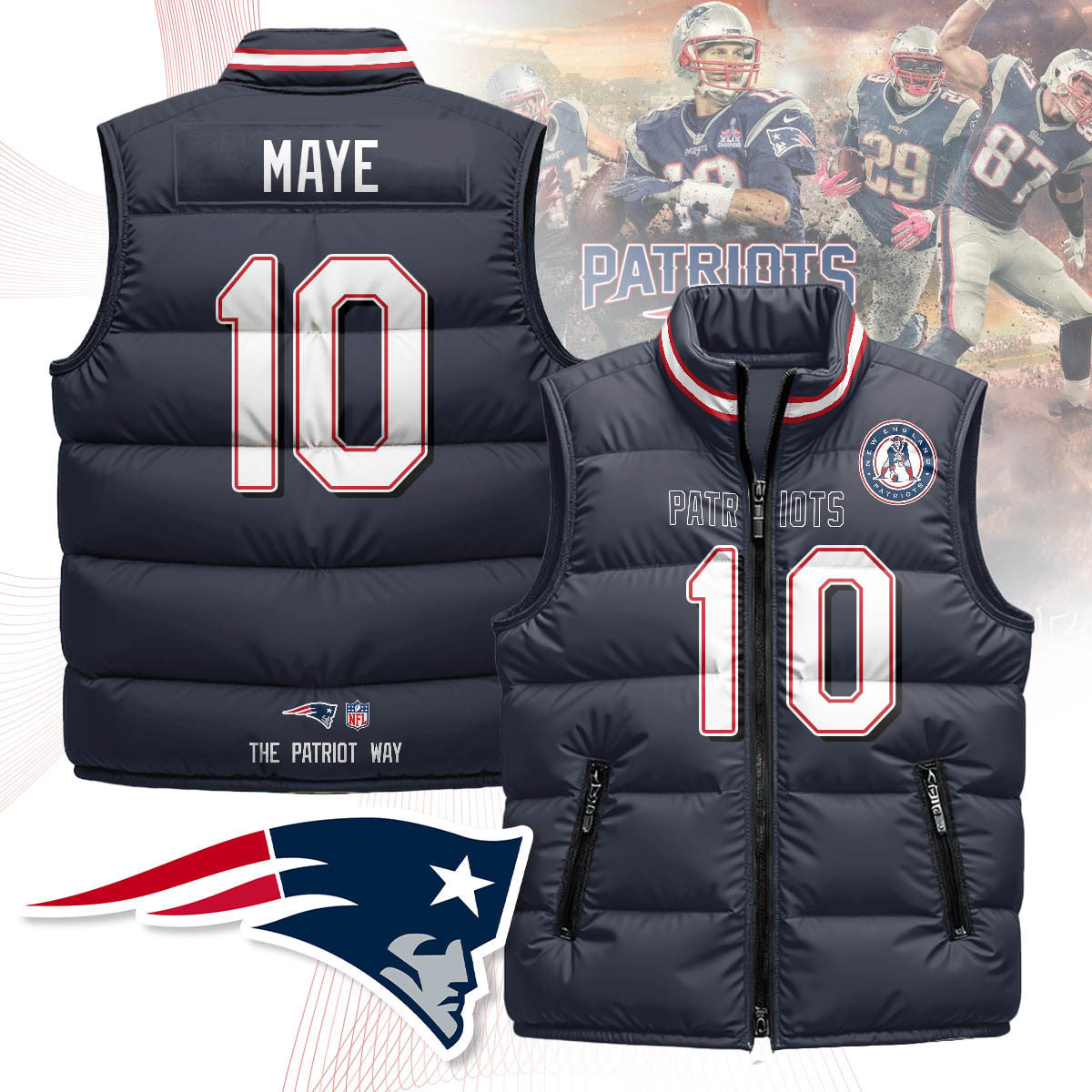 New England Patriots Unisex Puffer Vest