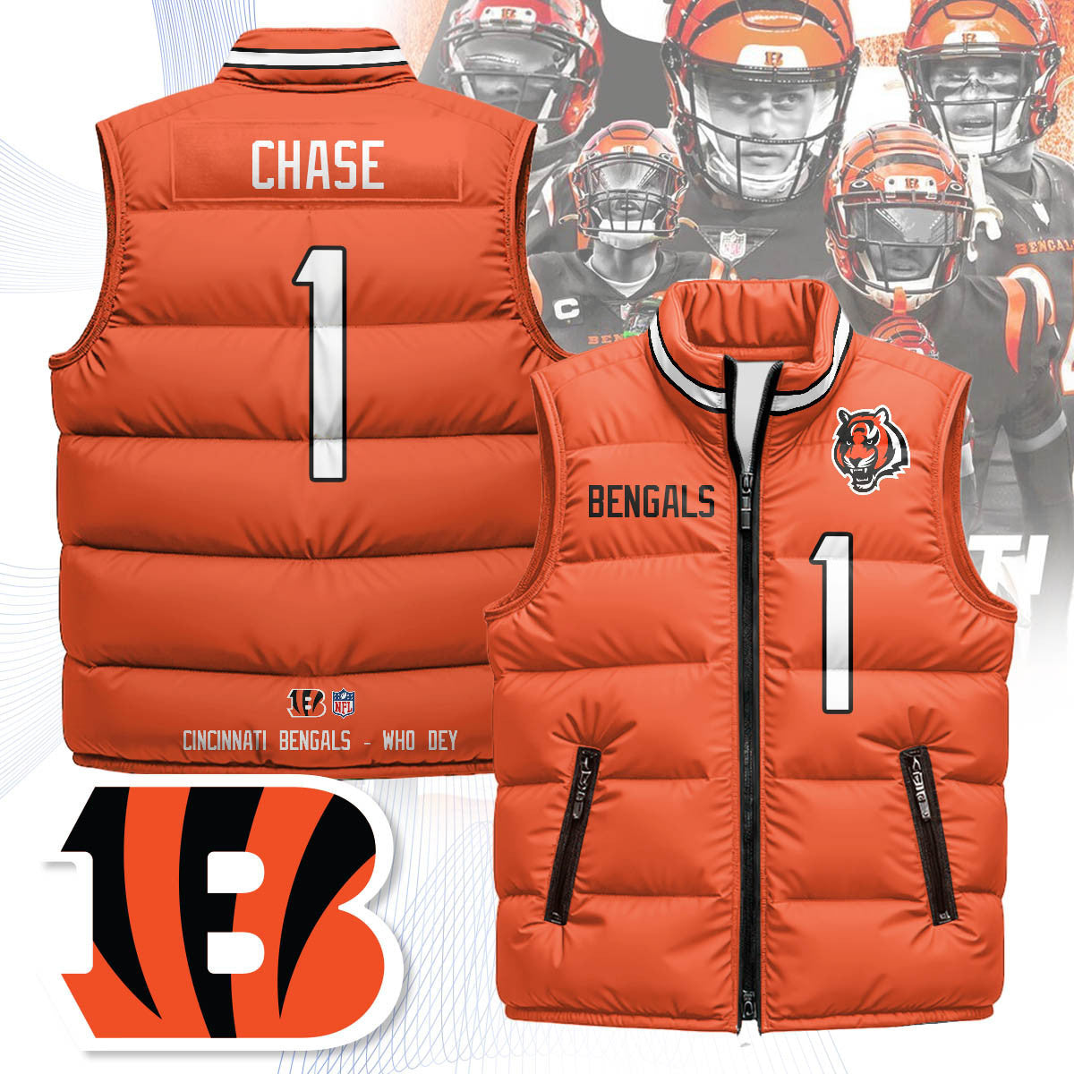 Cincinnati Bengals Unisex Puffer Vest