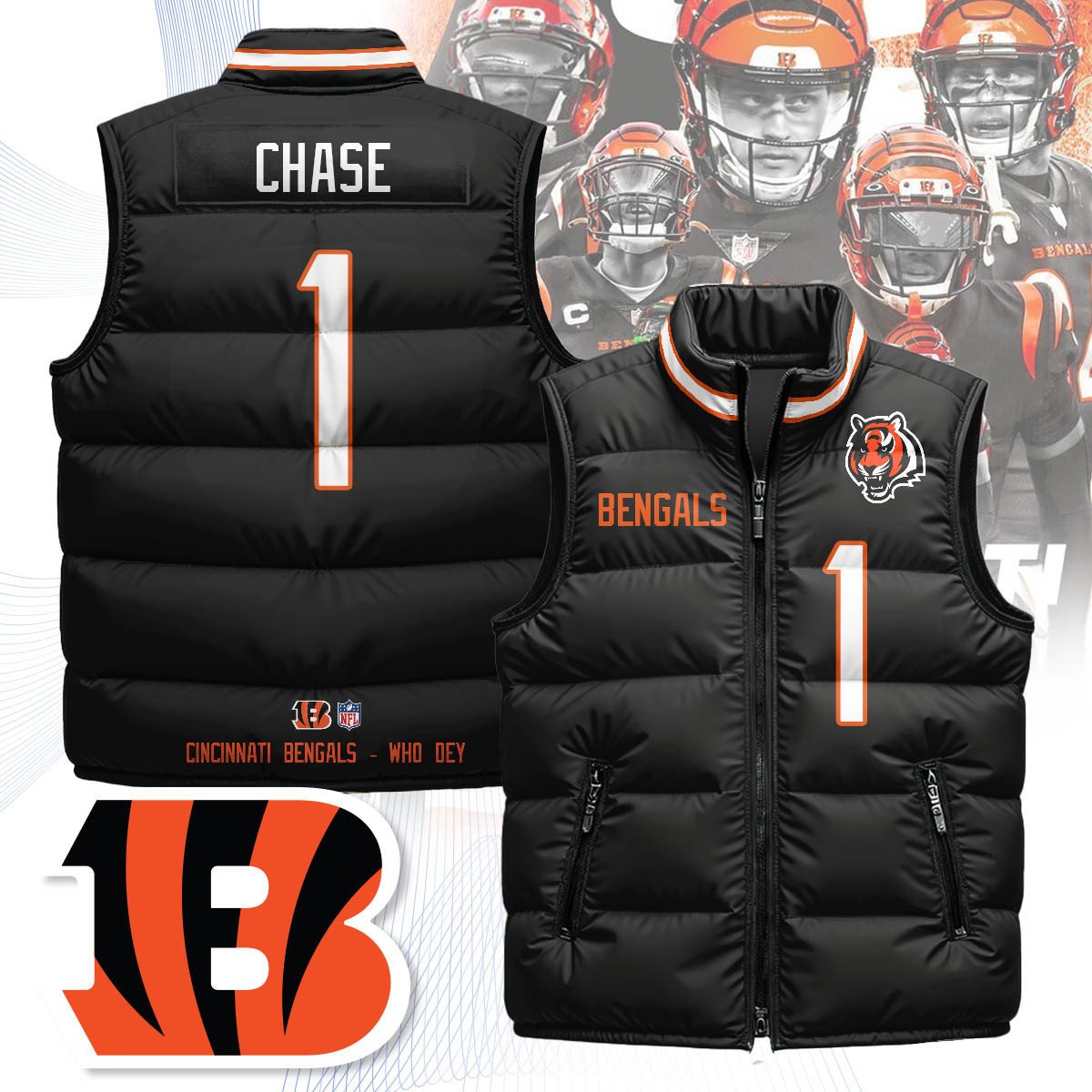 Cincinnati Bengals Unisex Puffer Vest
