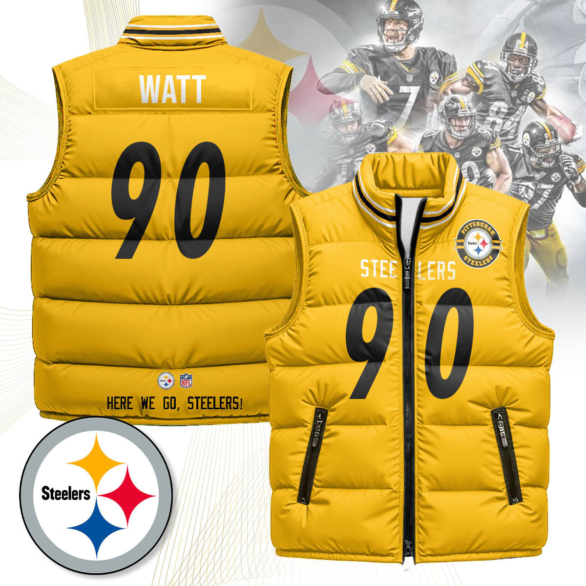 Pittsburgh Steelers Unisex Puffer Vest