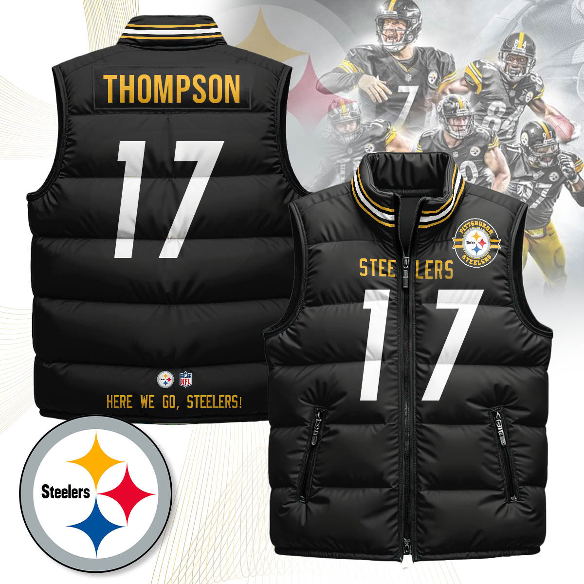 Pittsburgh Steelers Unisex Puffer Vest