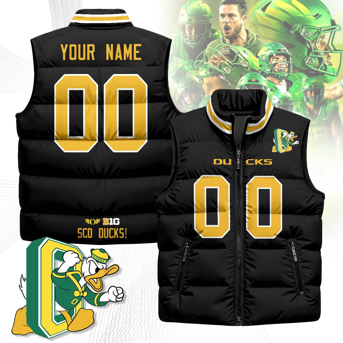Oregon Ducks Unisex Puffer Vest