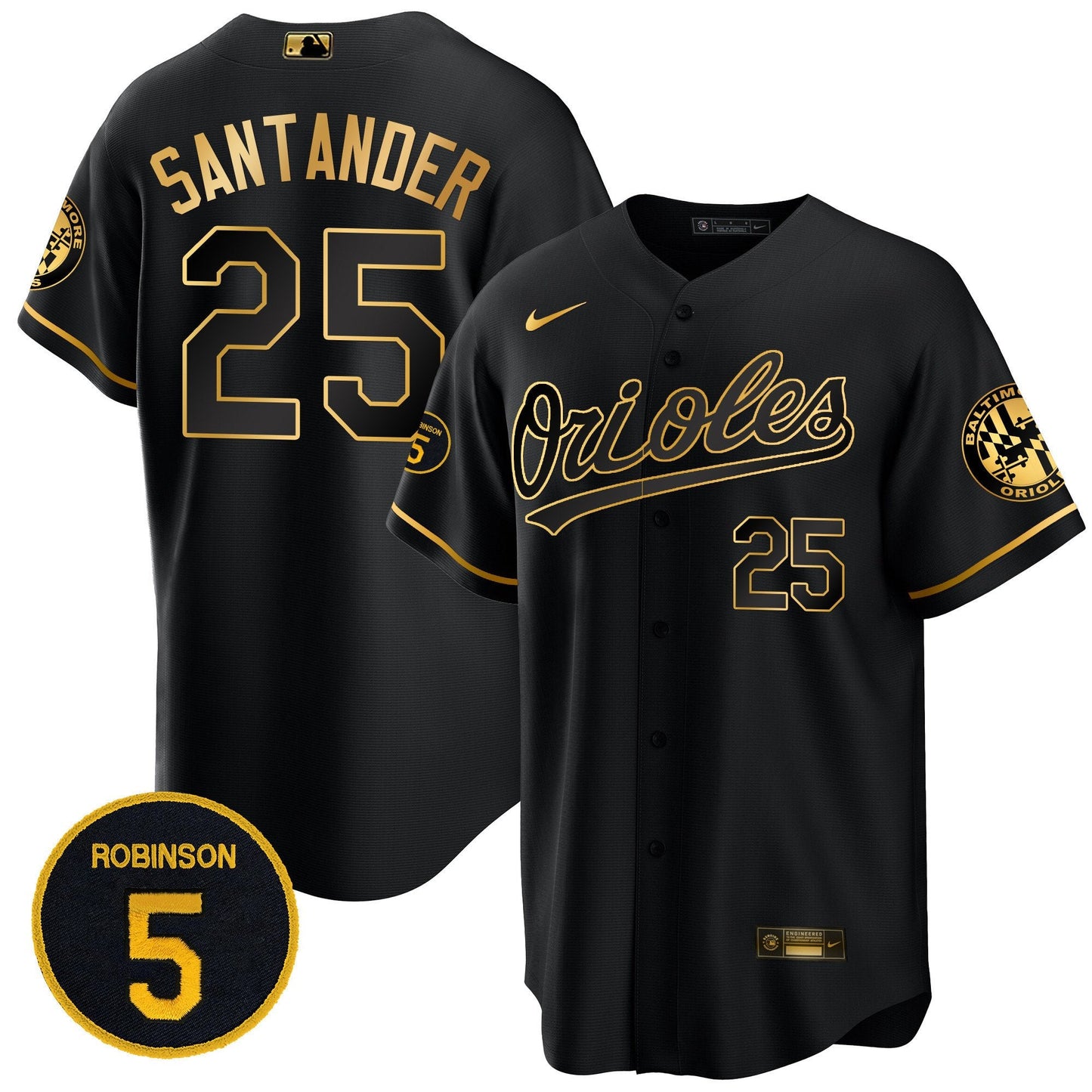 Baltimore Orioles Robinson Patch Cool Base Jersey – All Stitched