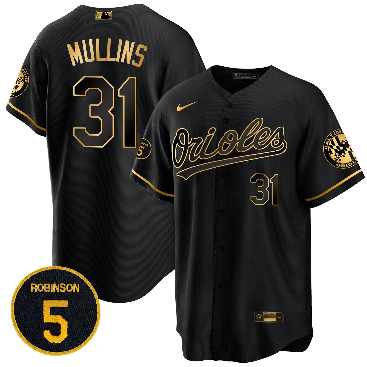 Baltimore Orioles Robinson Patch Cool Base Jersey – All Stitched