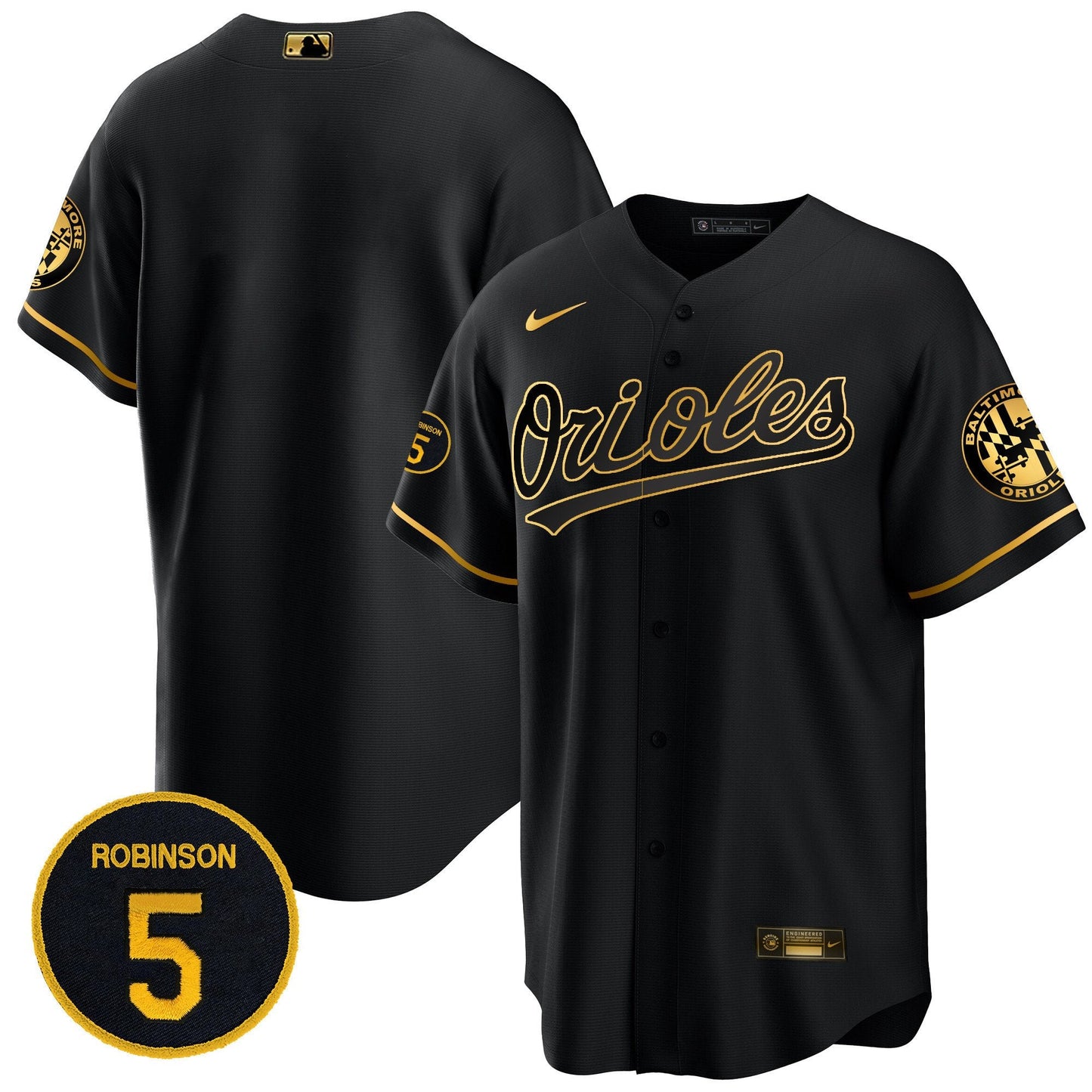 Baltimore Orioles Robinson Patch Cool Base Jersey – All Stitched